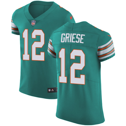 Nike Dolphins #12 Bob Griese Aqua Green Alternate Men's Stitched NFL Vapor Untouchable Elite Jersey